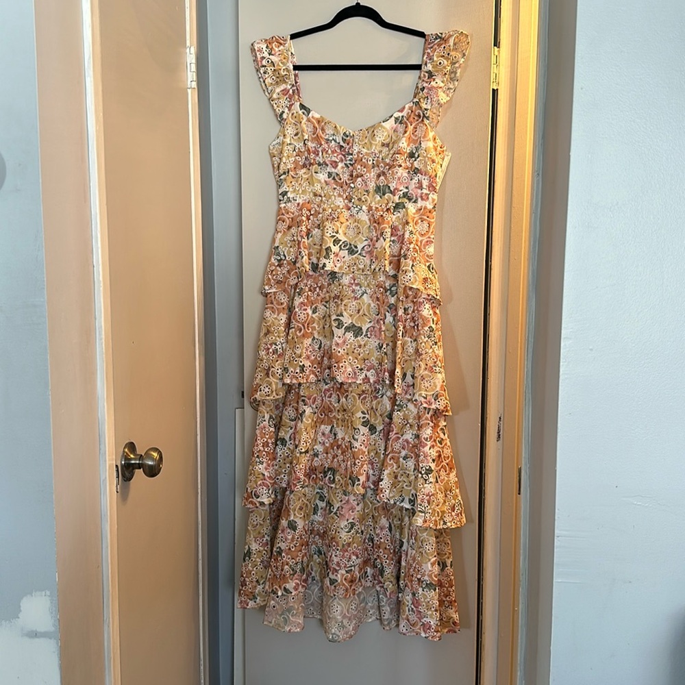 NWT Gorgeous floral and eyelet maxi dress